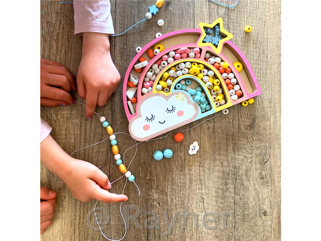 Ustvarjalni set lesene perle, Mavrica