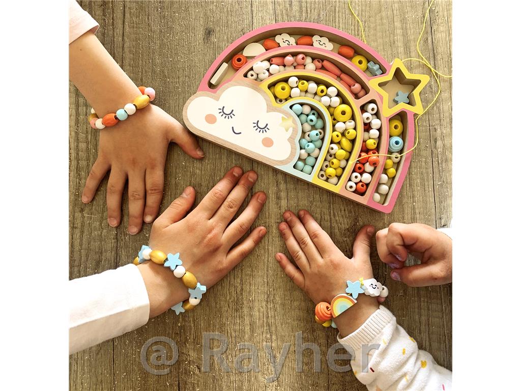 Ustvarjalni set lesene perle, Mavrica