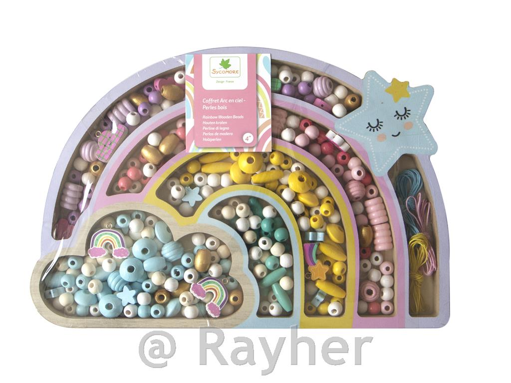 Ustvarjalni set lesene perle, Mavrica