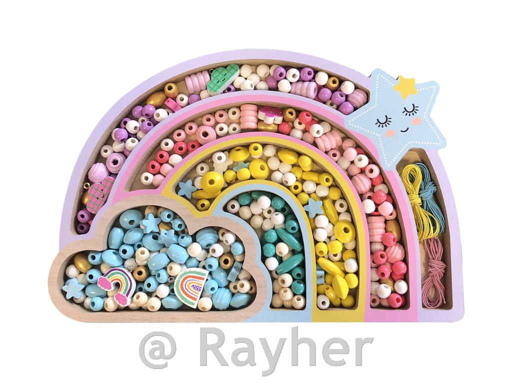 Ustvarjalni set lesene perle, Mavrica