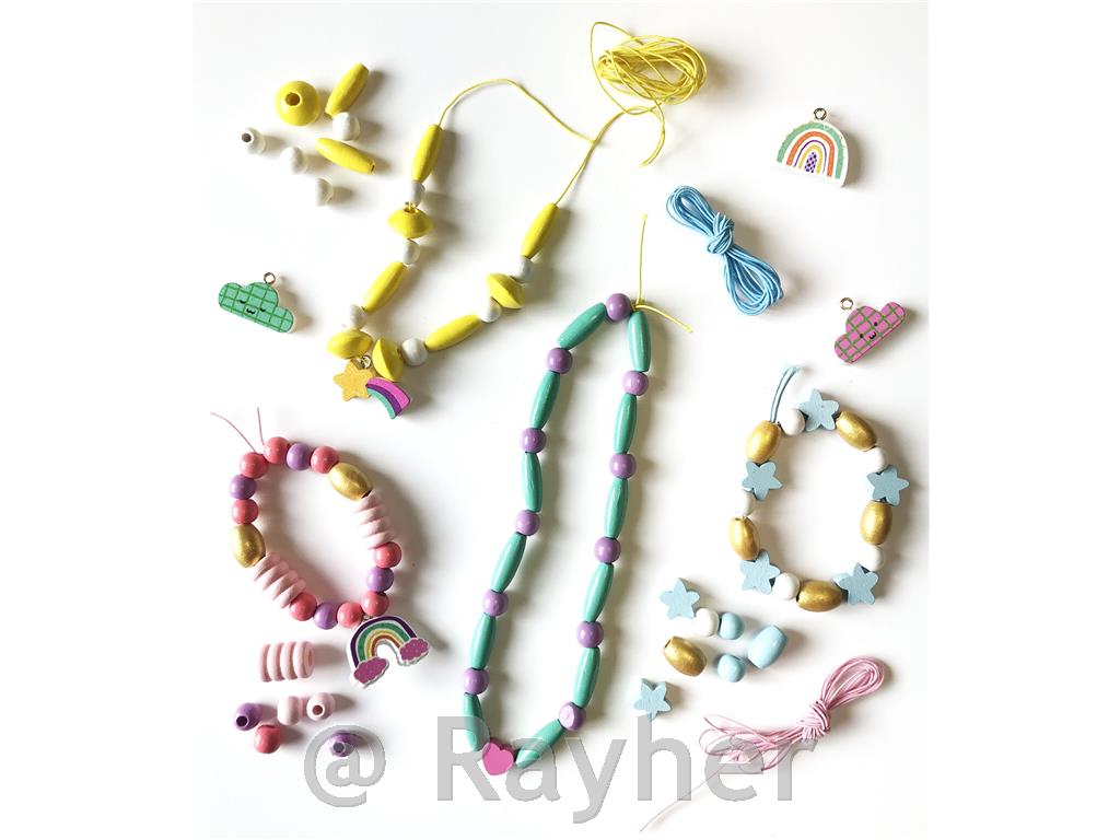 Ustvarjalni set lesene perle, Mavrica