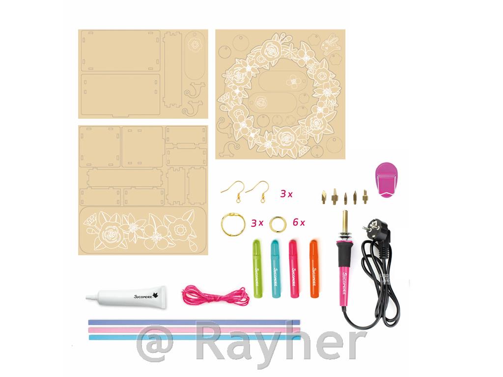 Ustvarjalni set Lovely Box, Krasimo les s pirografom - cvetje