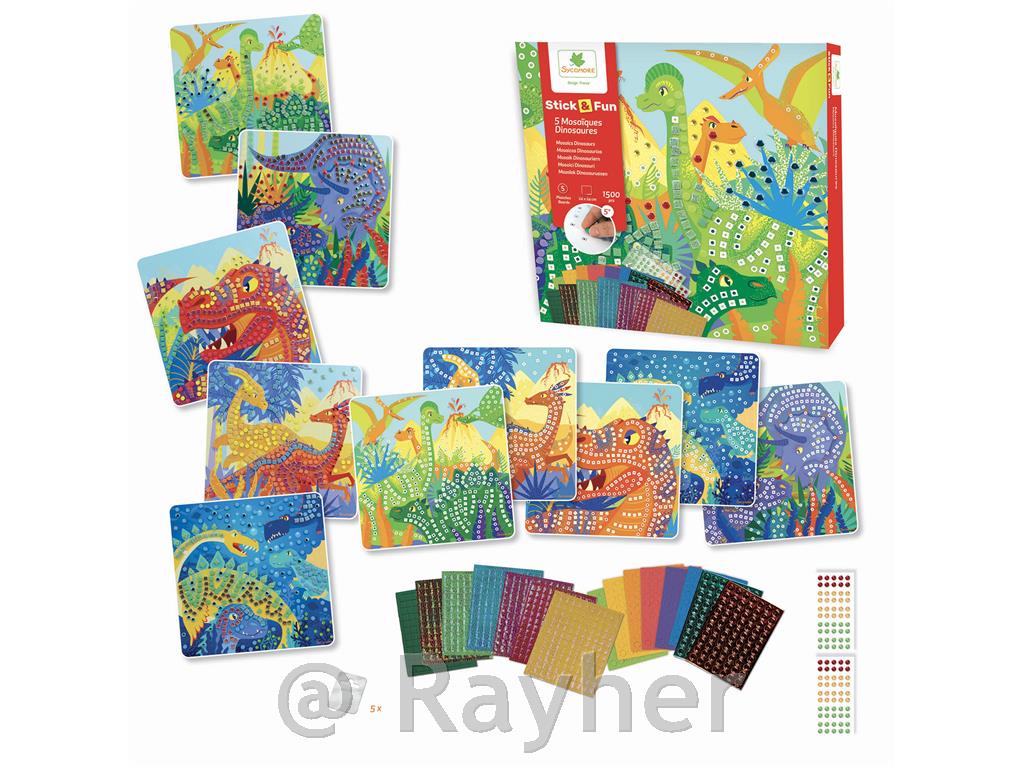 Ustvarjalni set Stick'N Fun Mozaik, Dinozavri
