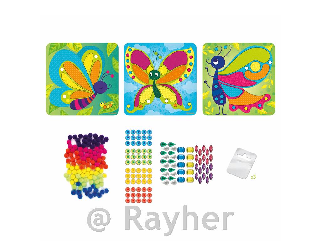 Ustvarjalni set Stick'N Fun Pomponi, Metulji