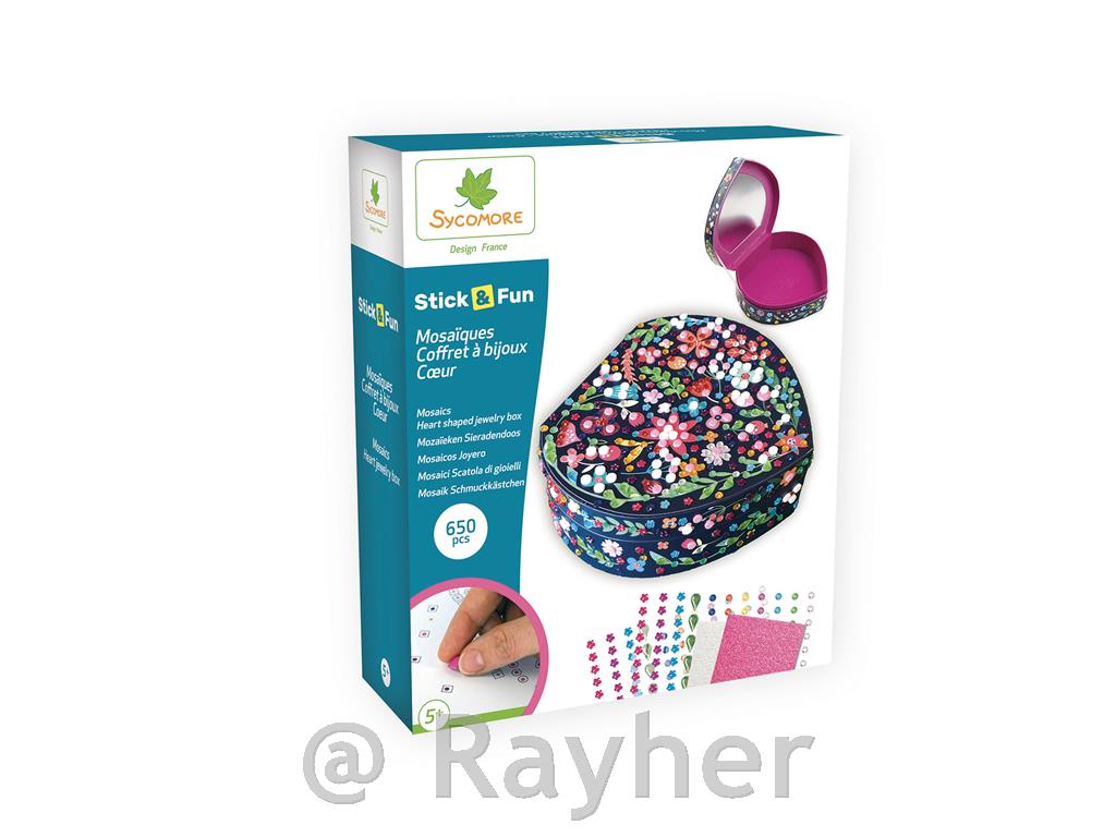 Ustvarjalni set Stick'N Fun - 3D Mozaik, Škatla srček
