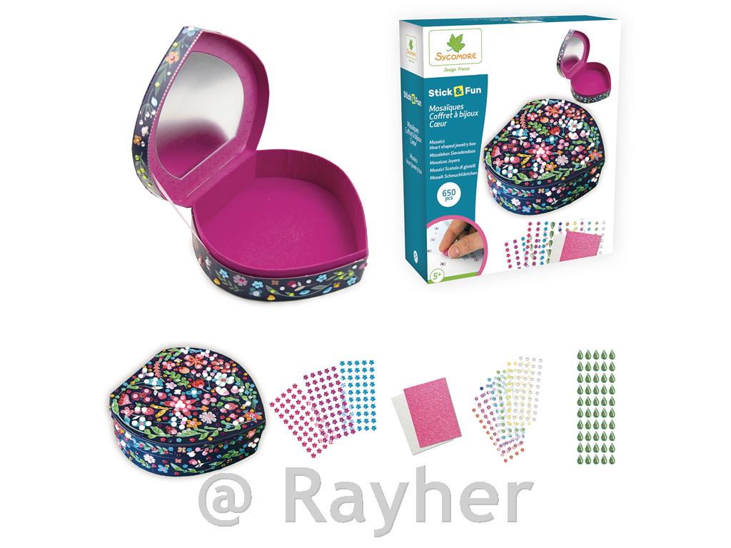 Ustvarjalni set Stick'N Fun - 3D Mozaik, Škatla srček