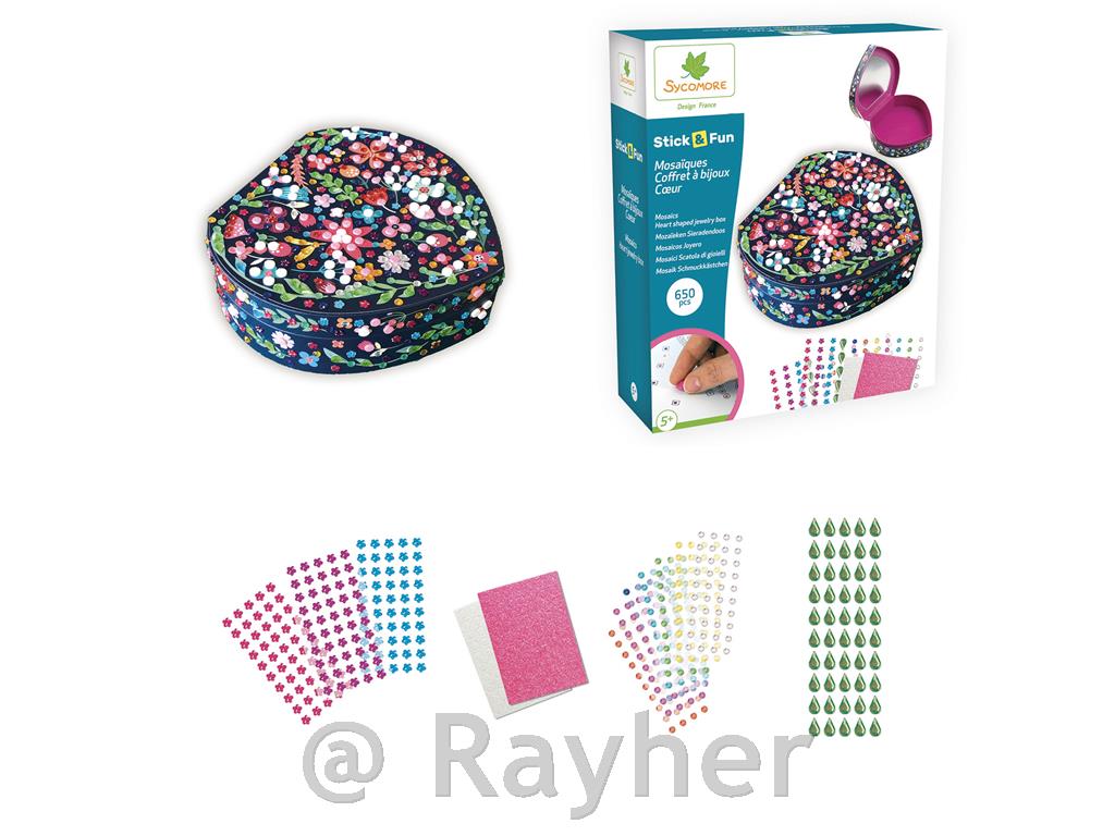 Ustvarjalni set Stick'N Fun - 3D Mozaik, Škatla srček