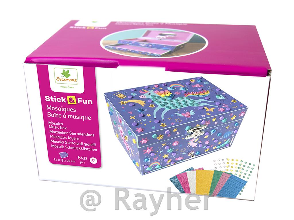 Ustvarjalni set Stick'N Fun - 3D Mozaik, Pojoča škatla samorog