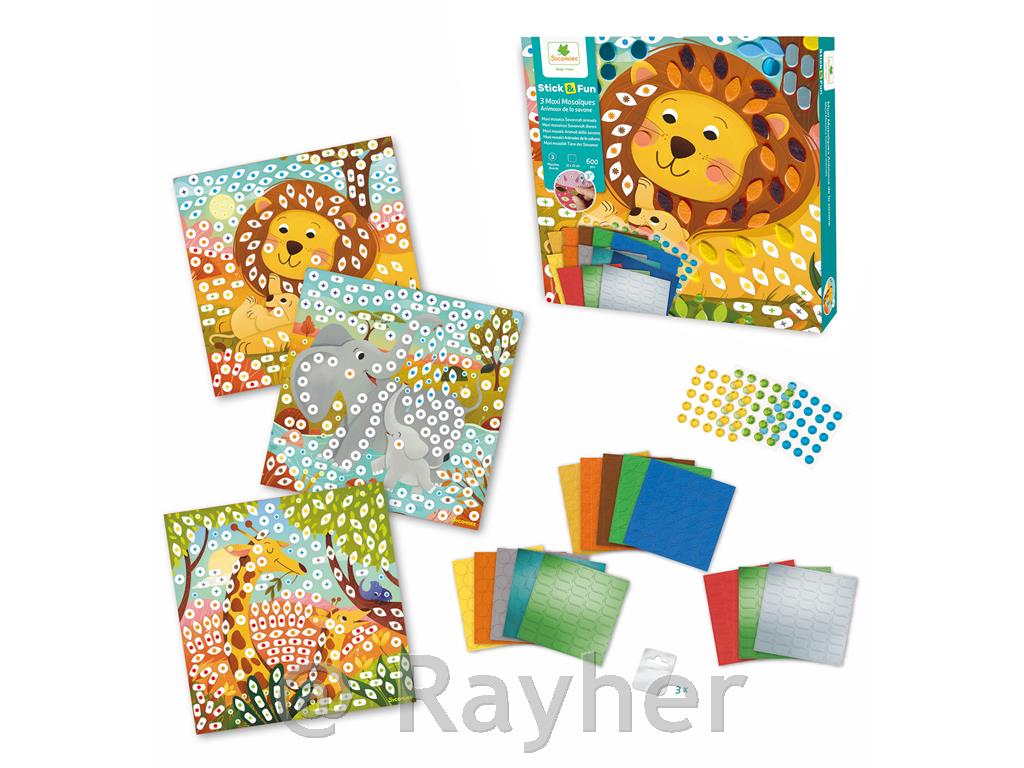 Ustvarjalni set Stick'N Fun Mozaik, Živali v savani