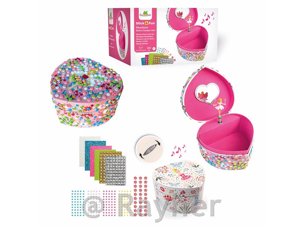 Ustvarjalni set Stick'N Fun - 3D Mozaik, Pojoča škatla srce