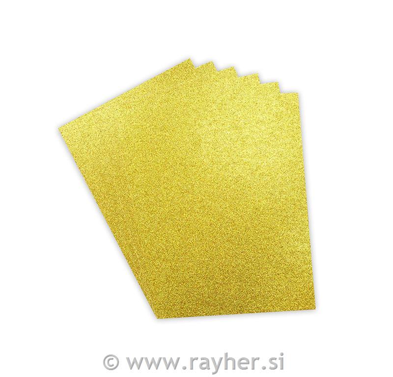 Obojestranki katron z bleščicami, zlat, set 6