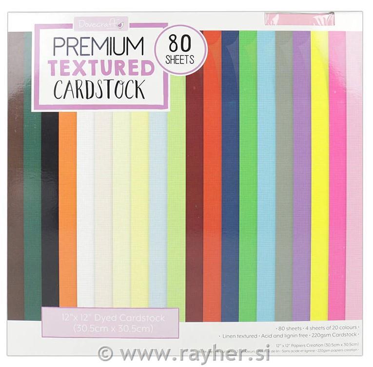 Set papirjev Textured Linen 30,5x30,5 cm; 220g, 80 listov