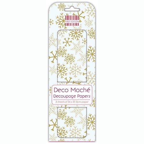Decoupage paper MD, Gold Snowflakes