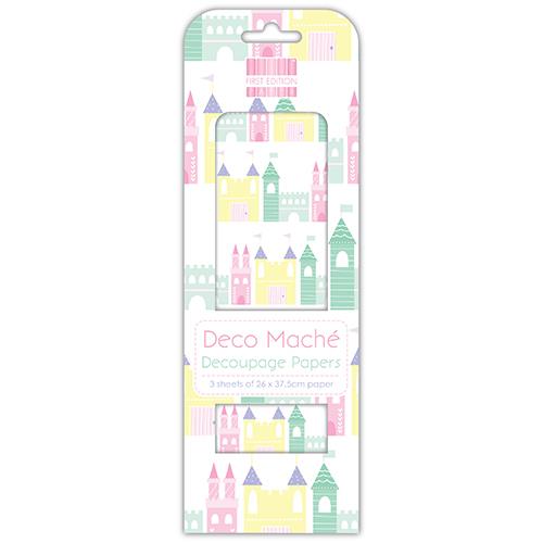 Decoupage papir MD, Princess Castles, 3 pole 26x37,5 cm