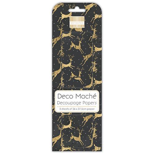 Decoupage papir MD, Golden Stags,3 pole 26x37,5 cm