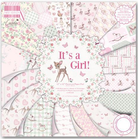 Set papirjev Its a girl,30x30 cm, 48 lis