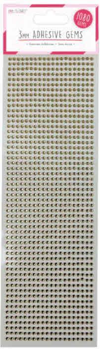 Kristali samolepilni, zlati, 3mm, 1080 kom