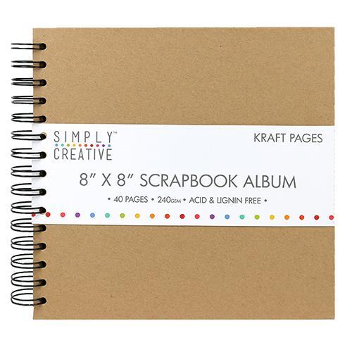 Scrapbooking Album Simply, 40-listni, 20x20cm, Kraft