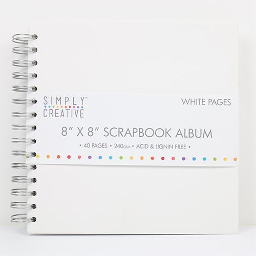 Scrapbooking Album Simply, 40-listni, 20x20cm, Bel