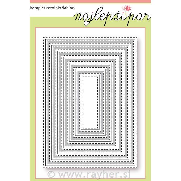 Rezalne šablone, Pravokotniki s šivi A6, set 7