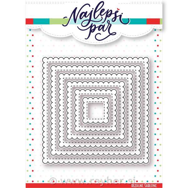 Cutting dies, wavy squares