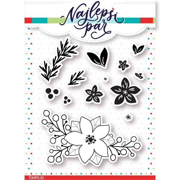 Štampiljka Cvetoči Božič - Božična zvezda