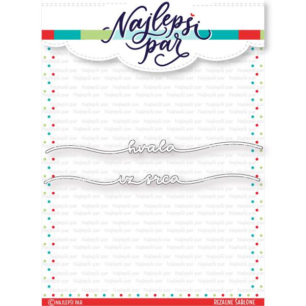 Cutting Die Thank you (Slovene) on thestring