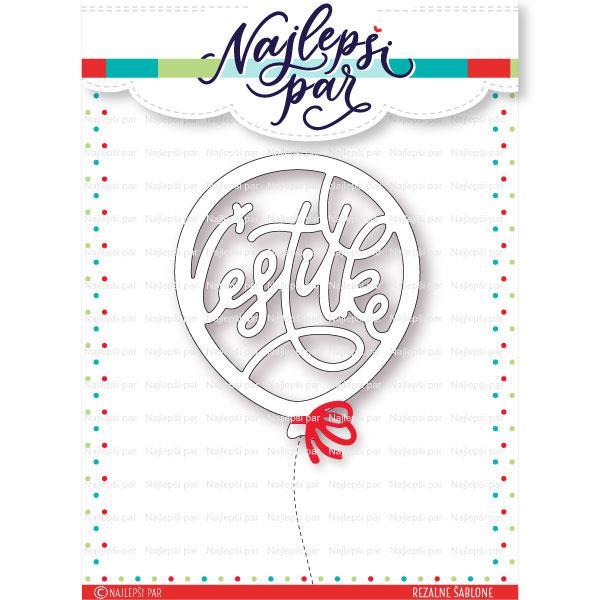 Cutting die Congrats baloon (in Slovene)