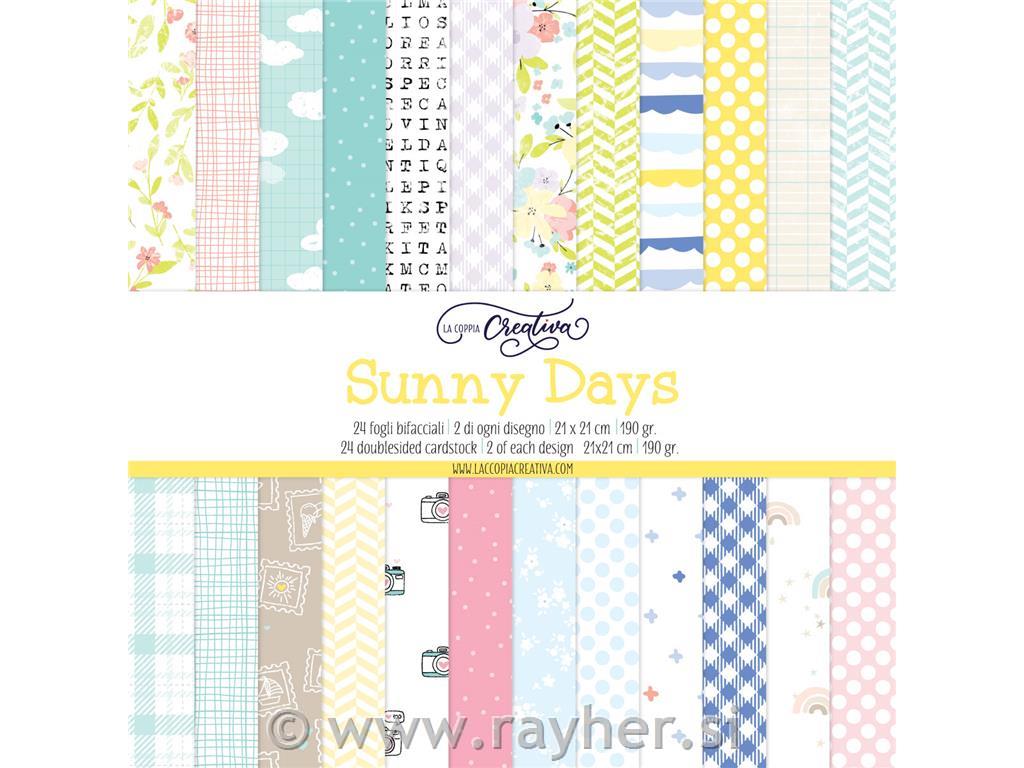 Set papirjev Sončni dnevi 20,5x20,5cm; 190g, 24 listov