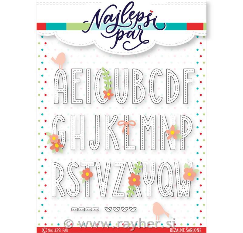 Rezalne šablone Abeceda s šivi velika