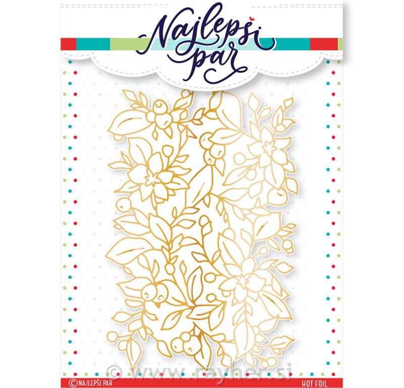 Hot foil in šablona Cvetlična čipka