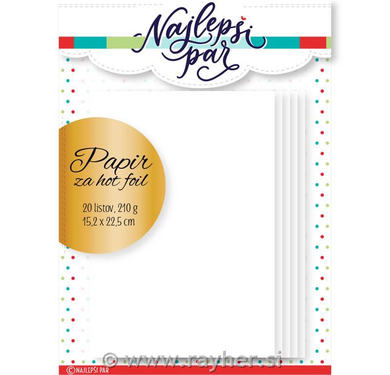 Papir za hot foil 15,2x22,5 cm, 210g, set 20