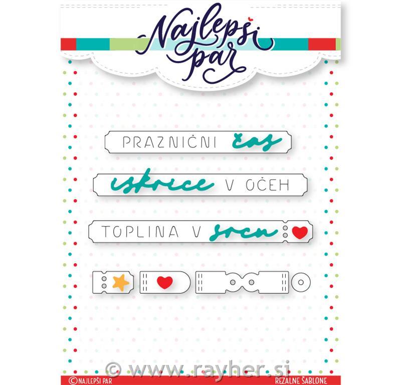 Rezalna šablona Praznični čas /Toplina v srcu / Iskrice v očeh