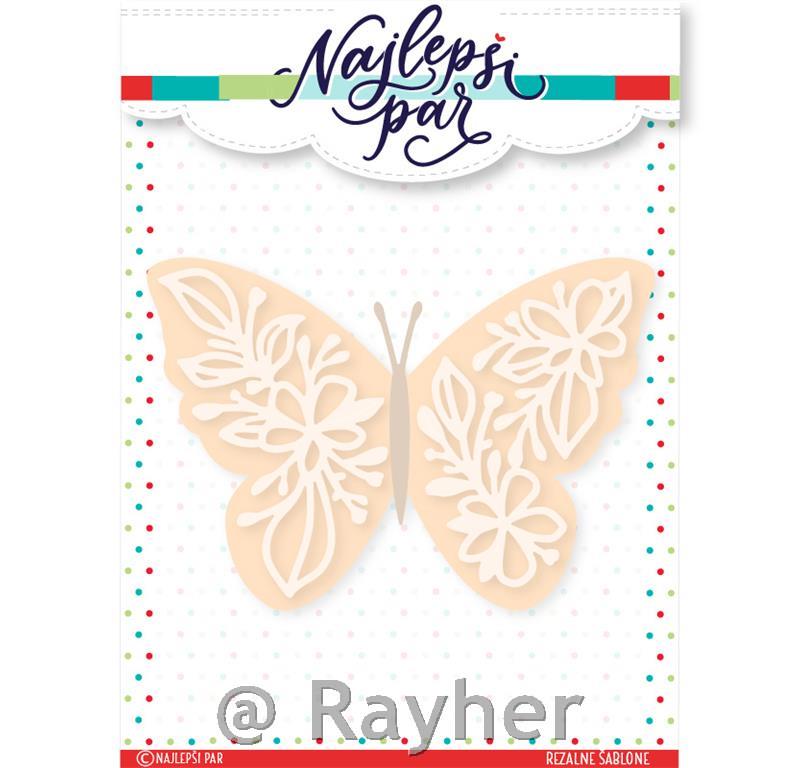 Rezalna šablona Metulj s cvetjem