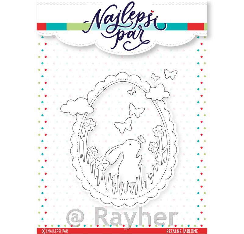 Rezalna šablona Pokrajina z zajčki