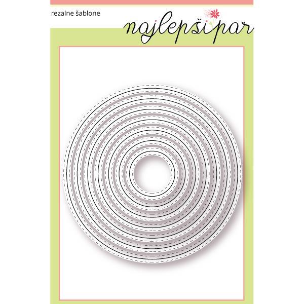 Rezalne šablone Krogi s šivi, set 5