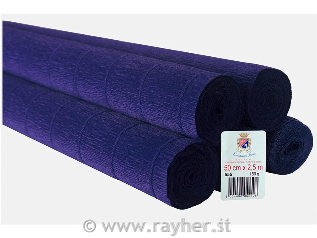 Cvetličarski krep papir, 180g, polnoč moder, 50x250cm, 1 kos