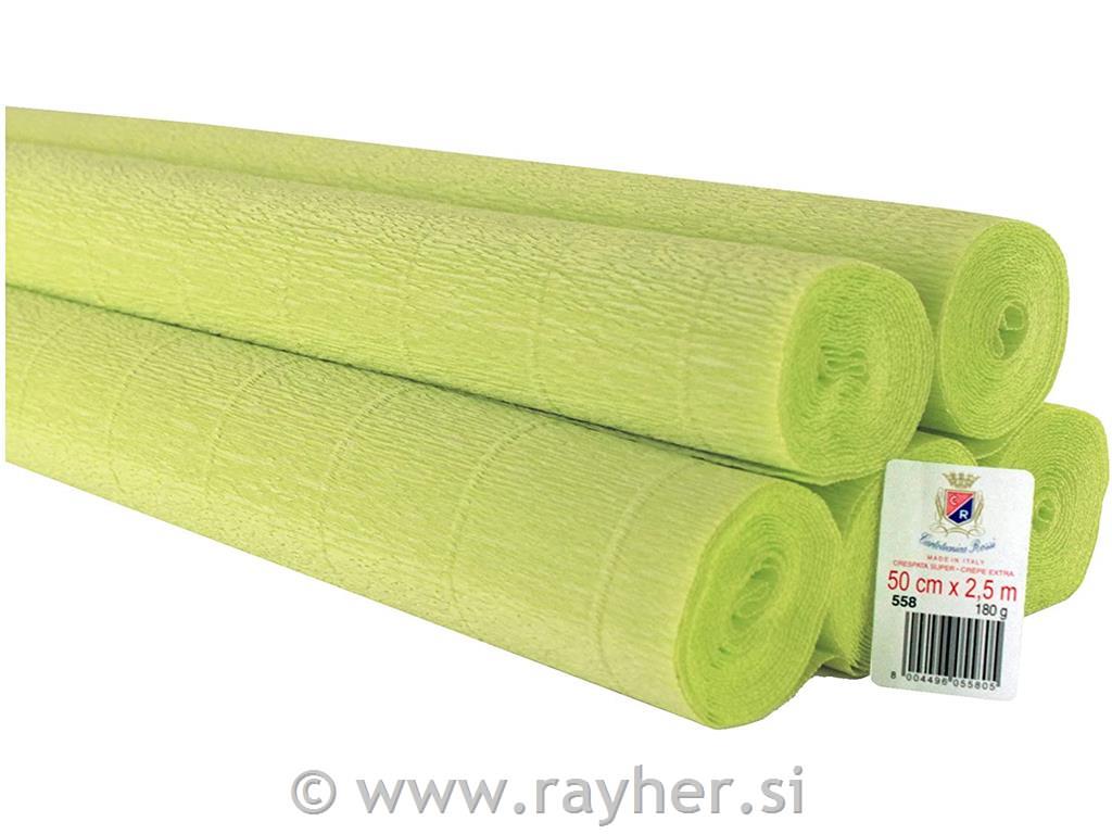 Cvetličarski krep papir, 180g, svetlo zelen, 50x250cm, 1 kos