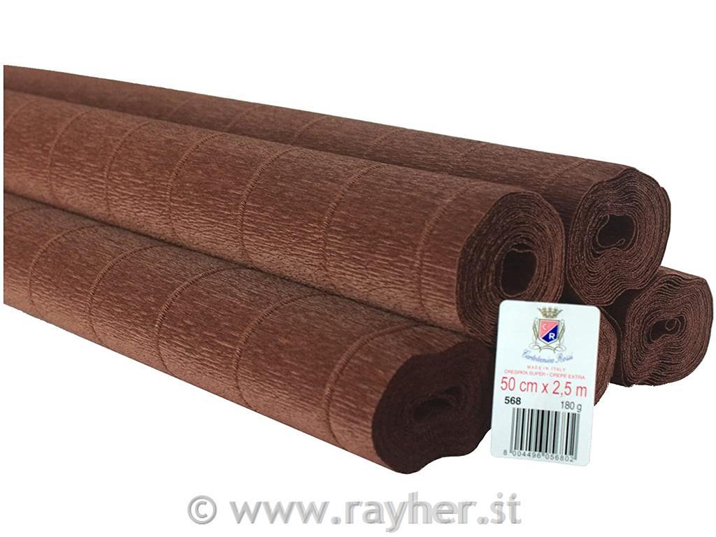 Cvetličarski krep papir, 180g, rjav, 50x250cm, 1 kos