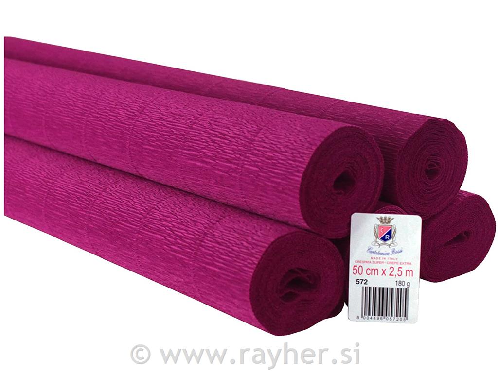 Cvetličarski krep papir, 180g, ciklama, 50x250cm, 1 kos