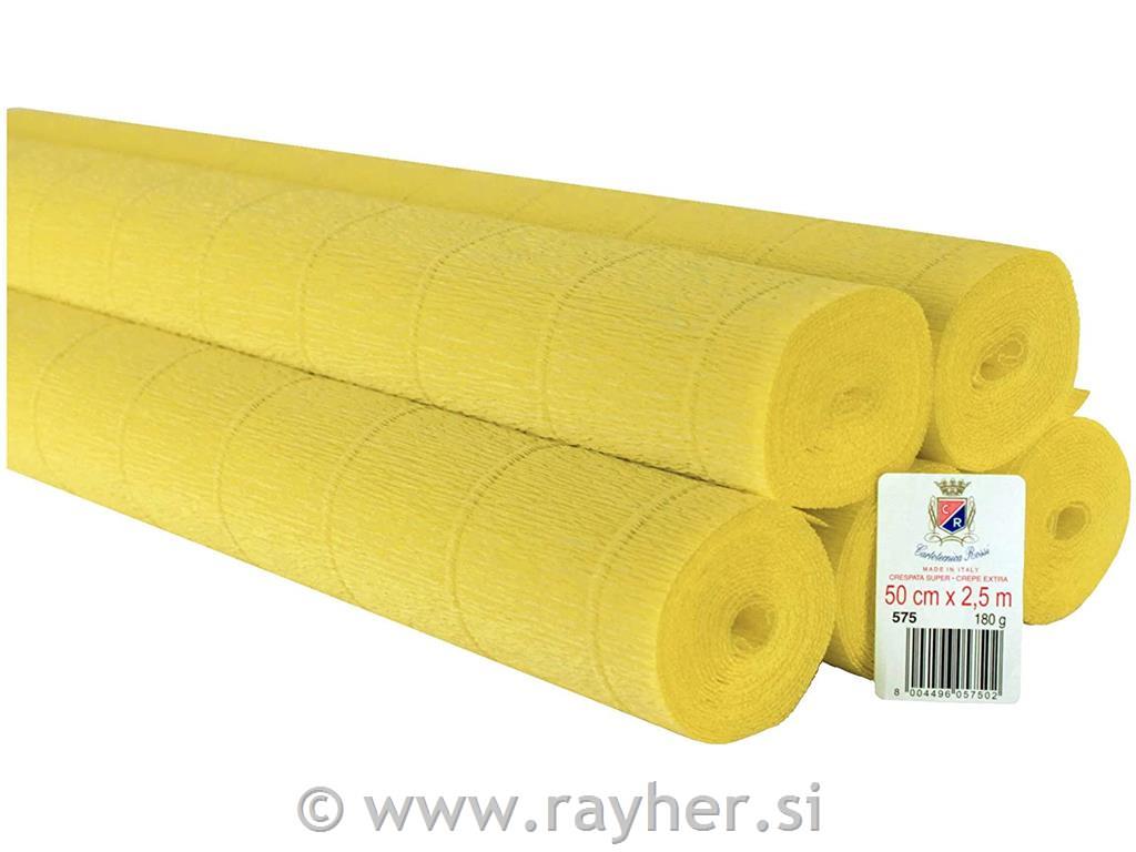 Cvetličarski krep papir, 180g, rumen, 50x250cm, 1 kos