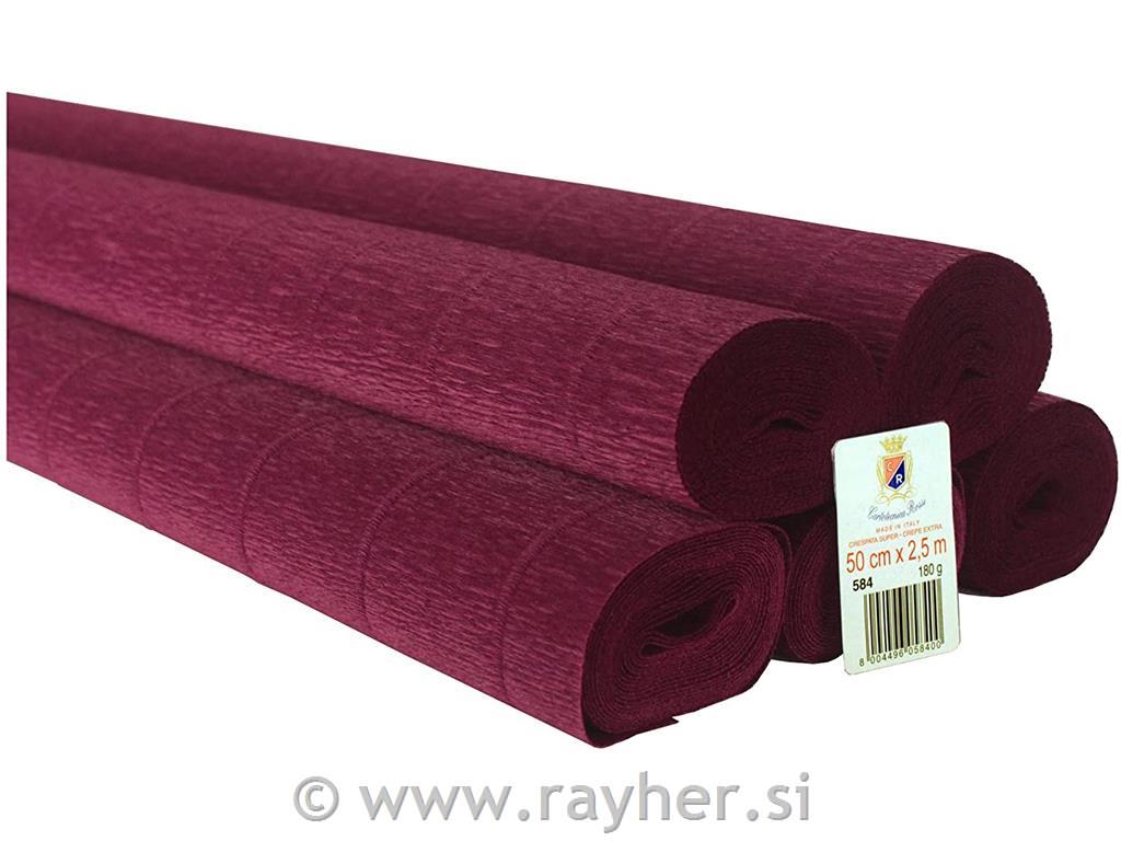 Cvetličarski krep papir, 180g, kardinal rdeč, 50x250cm, 1kos