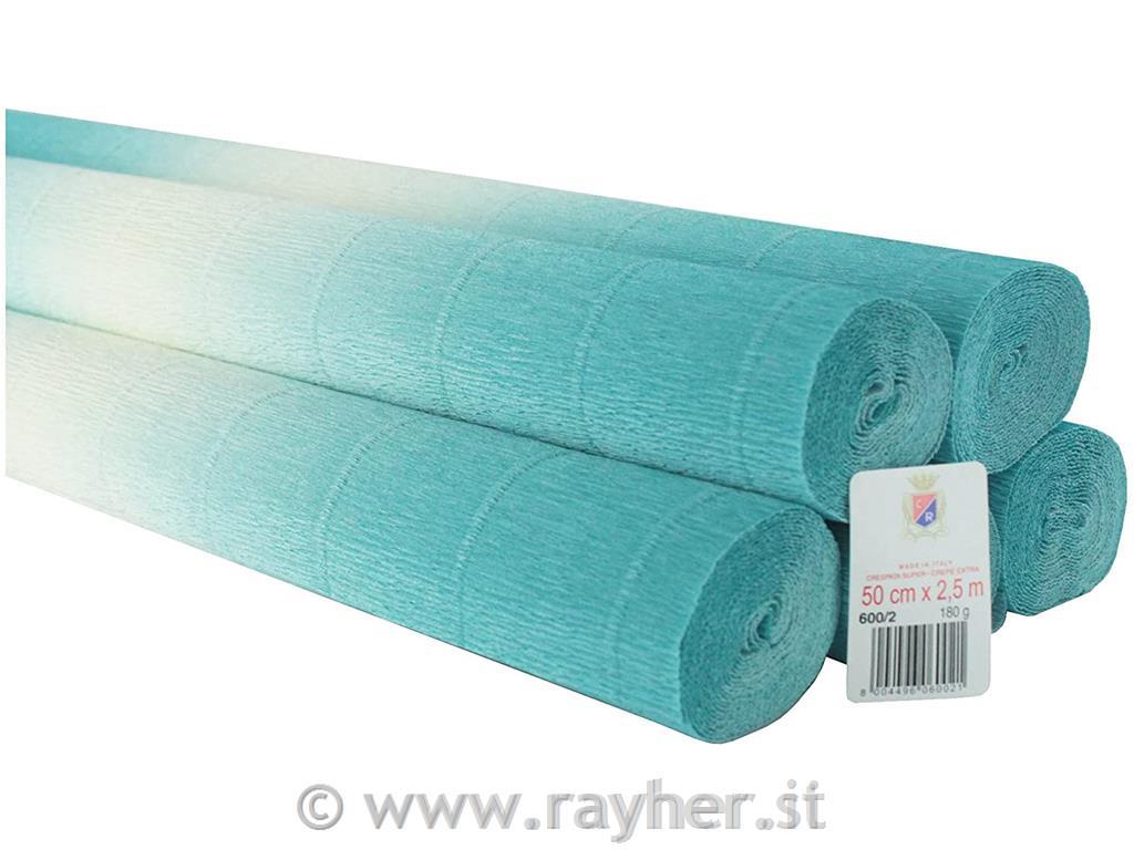 Cvetličarski krep papir, 180g, preliv,moder, 50x250cm, 1 kos