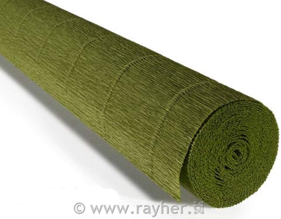 Cvetličarski krep papir, 180g, olivno zelen, 50x250cm, 1 kos
