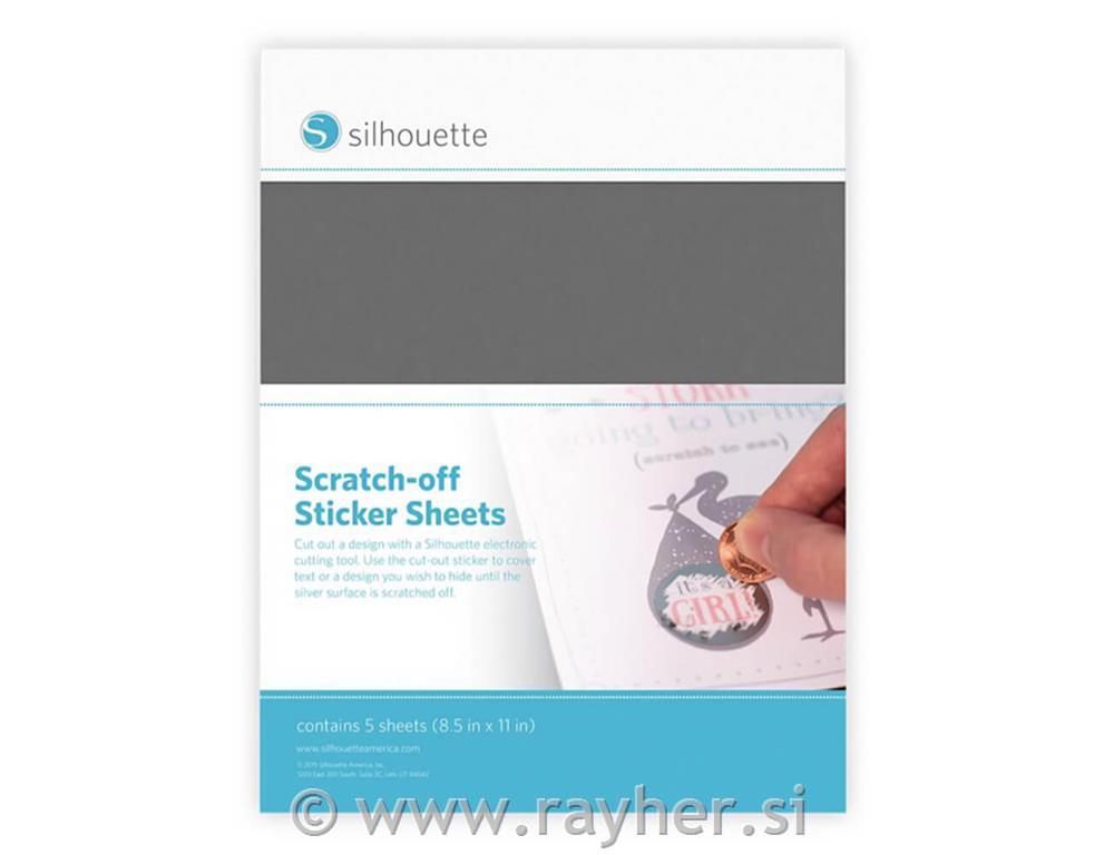 Folija Scratch-Off nalepke srebrne, set 5