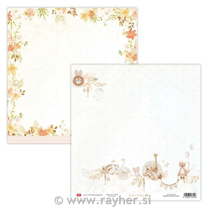 Scrapbooking papir Boho Baby 04