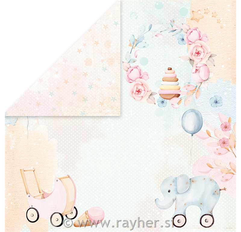 Scrapbooking papir Baby Toys 06, 30,5x30,5 cm