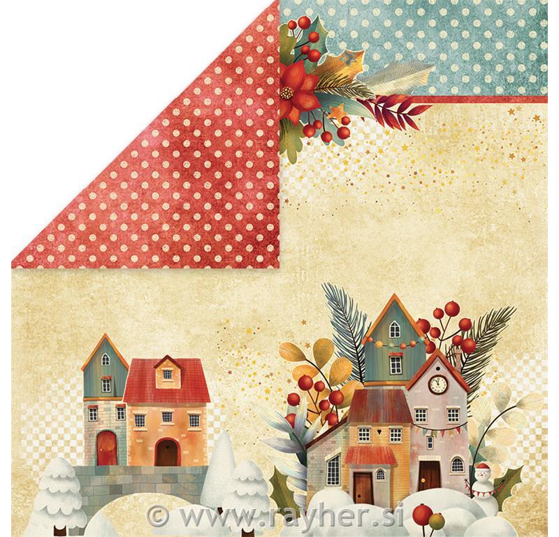 Scrapbooking papir Colors of Xmas 01 30,5x30,5 cm, 250g/m