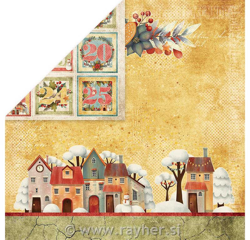 Scrapbooking papir Colors of Xmas 03 30,5x30,5 cm, 250g/m