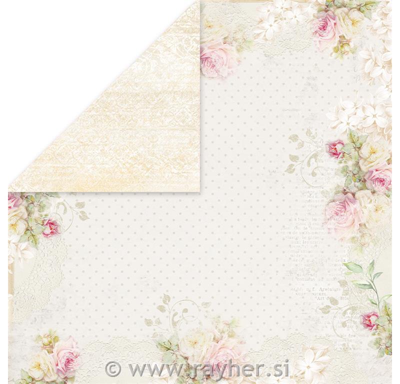 Scrapbooking papir Flower Romance 06, 30,5x30,5 cm